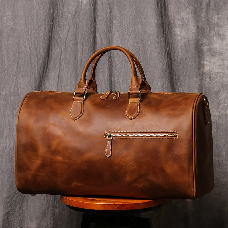 Crazy Horse Leather Duffel detail
